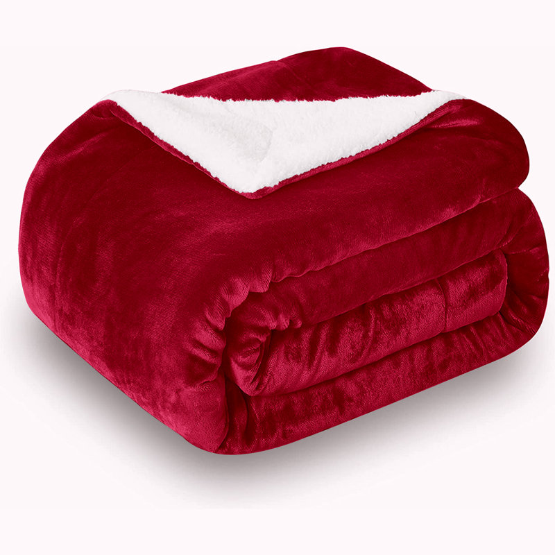 Fairmont Park Hanae Sherpa Fleece Thick Blanket Bed Throws & Reviews